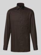 OLYMP Modern Fit Business-Hemd mit Kentkragen in Dunkelbraun, Größe 40