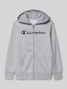 CHAMPION Sweatjacke mit Kapuze in Mittelgrau Melange, Größe 140