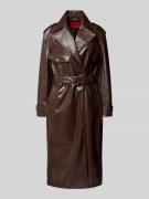HUGO Regular Fit Trenchcoat mit Bindegürtel Modell 'MALITTE' in Schoko...