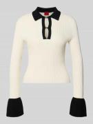 HUGO Slim Fit Poloshirt aus Viskose-Mix Modell 'SHARRO' in Offwhite, G...