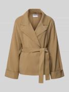 Jake*s Casual Jacke mit Bindegürtel in Camel, Größe 34