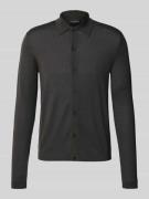 Emporio Armani Wollcardigan mit Kentkragen in Schlamm, Größe XL