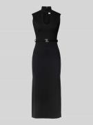 Liu Jo White Midikleid mit Cut Out in Black, Größe 38