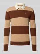 Gant Strickpullover mit Label-Stitching in Sand, Größe L