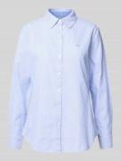 Fynch-Hatton Regular Fit Hemdbluse mit Logo-Stitching in Royal, Größe ...