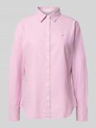 Fynch-Hatton Regular Fit Hemdbluse mit Logo-Stitching in Rose, Größe 3...