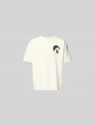 RHUDE Regular Fit T-Shirt mit Logo-Print in Offwhite, Größe XXL