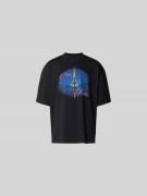 VETEMENTS Oversized T-Shirt mit Motiv-Print in Anthrazit, Größe L