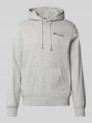 CHAMPION Hoodie mit Label-Stitching in Hellgrau Melange, Größe L