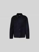 Officine Générale Hemdjacke mit Knopfleiste in Dunkelblau, Größe M