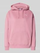 PUMA Relaxed Fit Hoodie mit Label-Stitching und Känguru-Tasche in Rosa...