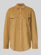 Marc O'Polo Relaxed Fit Hemdbluse aus Baumwoll-Lyocell-Mix in Camel, G...