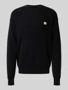Calvin Klein Jeans Strickpullover mit Label-Patch in Black, Größe L