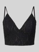 Jake*s Cocktail Cropped Trägertop mit V-Ausschnitt in Black, Größe 34