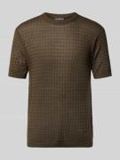 Emporio Armani Slim Fit T-Shirt mit Lyocell-Woll-Anteil in Schlamm, Gr...