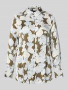 s.Oliver BLACK LABEL Regular Fit Hemdbluse aus reiner Viskose in Oliv,...