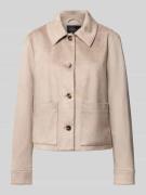 s.Oliver BLACK LABEL Regular Fit Jacke in Veloursleder-Optik in Sand, ...
