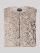 monari Weste aus Teddyfell mit Reißverschluss in Taupe, Größe 42