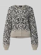 monari Strickjacke mit Rundhalsausschnitt in Taupe, Größe 34