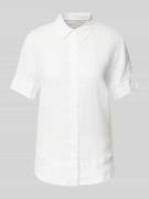 Brax Leinenbluse in unifarbenem Design in Weiss, Größe 40