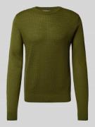Manuel Ritz Strickpullover mit Rundhalsausschnitt in Ocean, Größe L