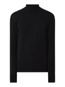 SELECTED HOMME Rollkragenpullover mit gerippten Abschlüssen in Black, ...
