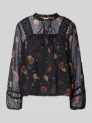 Only Regular Fit Bluse mit Mandarin Kragen 'MODELL TESSA' in Black, Gr...