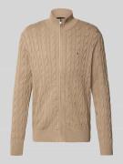 Tommy Hilfiger Regular Fit Strickjacke aus reiner Baumwolle in Taupe, ...