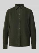 Gant Cordbluse mit Knopfleiste in Dunkelgruen, Größe 34