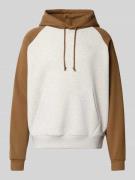 REVIEW Hoodie mit Kapuze in Ecru Melange, Größe L