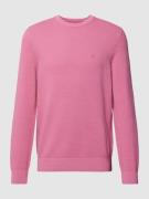 Marc O'Polo Strickpullover mit Label-Stitching in Pink, Größe L