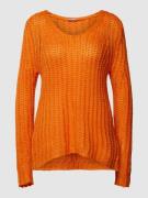 Fransa Strickpullover in Grobstrick Modell 'Ada' in Orange, Größe M