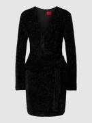 HUGO Minikleid mit Raffungen Modell 'Kimbali' in Black, Größe 38