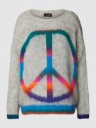 miss goodlife Strickpullover mit Motiv Modell 'RAINBOW PEACE' in Hellg...
