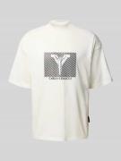 CARLO COLUCCI T-Shirt mit Label-Print in Offwhite, Größe S