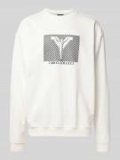 CARLO COLUCCI Sweatshirt mit Rundhalsausschnitt in Offwhite, Größe S