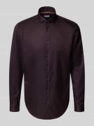 Jake*s Regular Fit Business-Hemd mit Knopfleiste in Pflaume, Größe 37/...