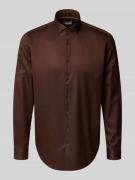 Jake*s Regular Fit Business-Hemd mit Knopfleiste in Hazel, Größe 41/42