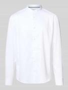 Jake*s Relaxed Fit Business Hemd mit Stehkragen in Weiss, Größe 39/40