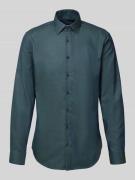 Jake*s Slim Fit Business-Hemd mit Knopfleiste in Bottle, Größe 39/40