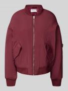 Jake*s Casual Jacke mit Stehkragen in Aubergine, Größe 34