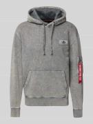 Alpha Industries Hoodie mit Reißverschlusstasche am Ärmel in Hellblau,...