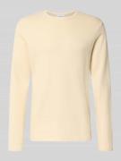 Lindbergh Longsleeve mit Rundhalsausschnitt und Label-Detail in Stein,...