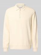 Lindbergh Relaxed Fit Poloshirt mit Label-Detail in Stein, Größe L