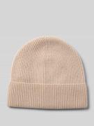 Christian Berg Woman Mütze aus reinem Kaschmir in Strick-Optik in Beig...