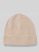 Christian Berg Woman Mütze aus reinem Kaschmir in Strick-Optik in Beig...