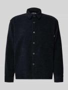 REVIEW Regular Fit Freizeithemd mit Strukturmuster in Black, Größe M