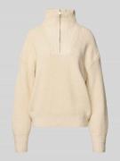 Jake*s Casual Strickpullover mit Troyer-Kragen in Ecru, Größe L