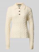 Scotch & Soda Strickpullover mit Zopfmuster in Beige, Größe L