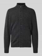Barbour Regular Fit Strickjacke aus echter Wolle in Graphit, Größe L